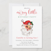 Vintage Santa Holiday Birthday Kaart (Voorkant)