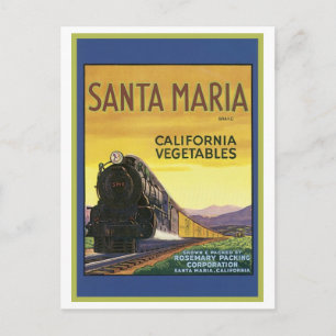 Vintage Santa Maria California Vegetables Crate La Briefkaart