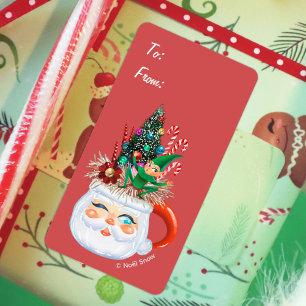 Vintage Santa Mok Sticker Cadeft Label