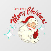 Vintage Santa No 4 Raamsticker (Vel)