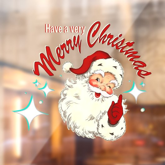 Vintage Santa No 4 Raamsticker (Vel 2)