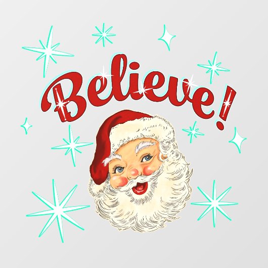 Vintage Santa No 6 Raamsticker (Vel)