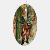 Vintage Santa oom Sam Keramisch Ornament (Rechts)