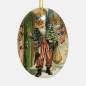 Vintage Santa oom Sam Keramisch Ornament (Achterkant)