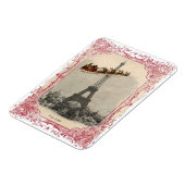 Vintage Santa over Paris Christmas Magnet Magneet (Linkerzijde)