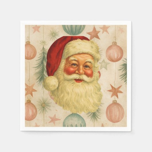 Vintage Santa Paper Napkins Servet (Voorkant)