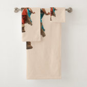 Vintage Santa Personalized Christmas Design Bad Handdoek (Insitu)