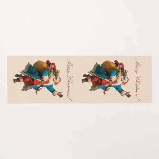 Vintage Santa Personalized Christmas Design Yogamat (Achterkant (horizontaal))