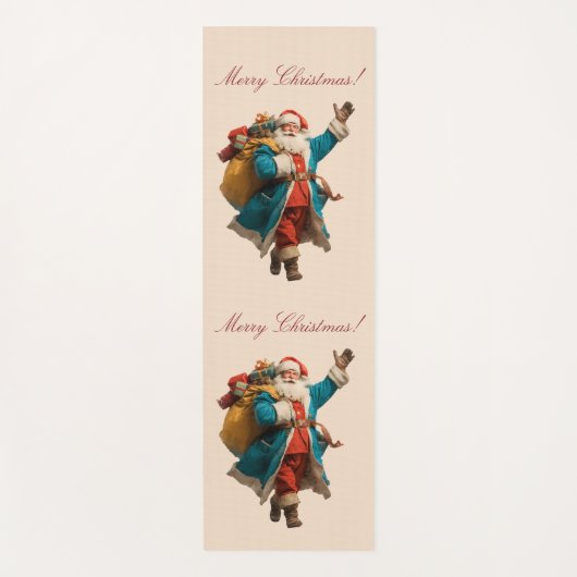 Vintage Santa Personalized Christmas Design Yogamat (Voorkant)