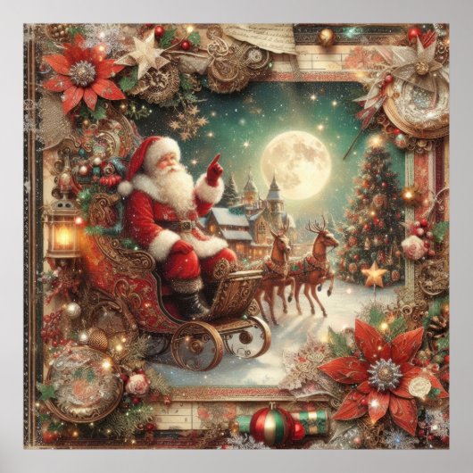 Vintage Santa Poster (Voorkant)