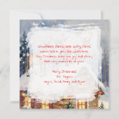 Vintage Santa & Reindeer Personalized Christmas Feestdagenkaart (Achterkant)