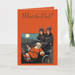 Vintage Santa Sleigh A Stroller and Nurse Maids Kaart