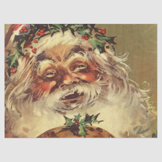 vintage santa tissuepapier (Voorkant)