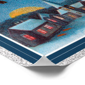 vintage santa vliegende slee poster (Hoek)