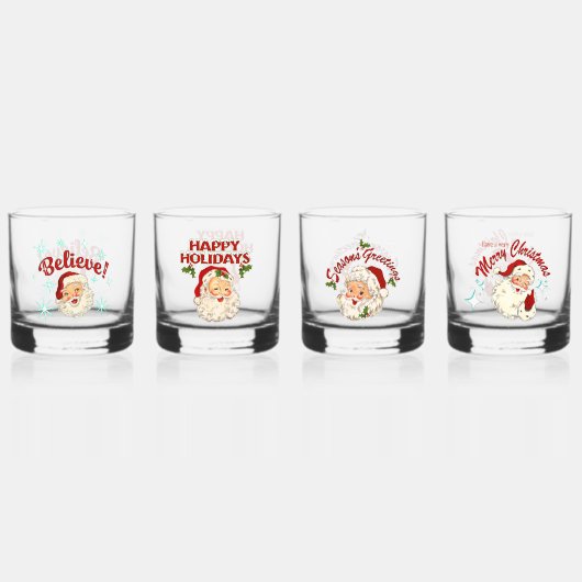 Vintage Santa Whisky Glas (Achterkant)