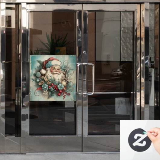 Vintage Santa Window Cling Raamsticker (Kantoordeur)