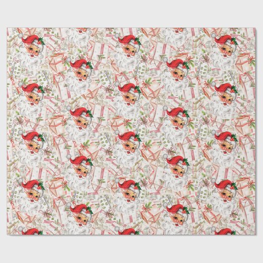 Vintage Santa Wrapping Paper Cadeaupapier (Vlak)