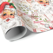 Vintage Santa Wrapping Paper Cadeaupapier (Rol Hoek)