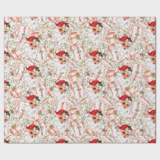 Vintage Santa Wrapping Paper Cadeaupapier