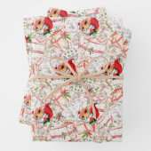 Vintage Santa Wrapping Paper Sheet Set, Santa (In situ)