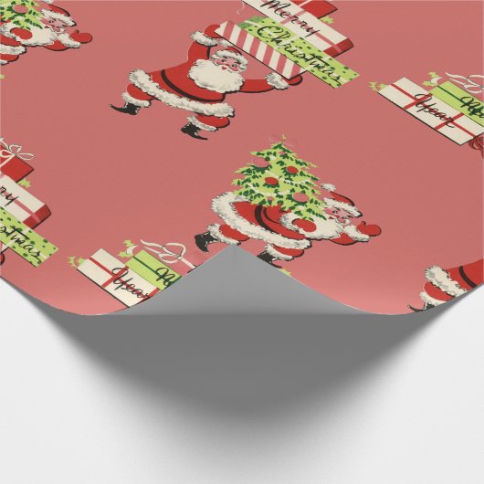 Vintage Santas Cadeaupapier (Hoek)