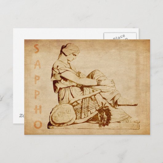 Vintage Sappho Briefkaart (Voorkant / Achterkant)
