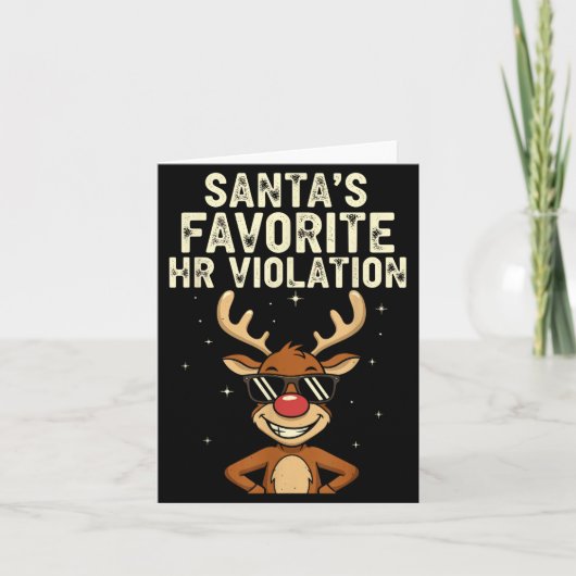 Vintage Sarcastic Retro Hr Violation Christmas Off Kaart (Voorkant)