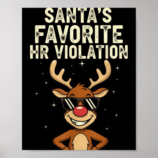 Vintage Sarcastic Retro Hr Violation Christmas Off Poster (Voorkant)