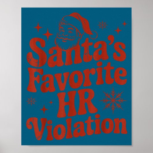 Vintage Sarcastic Retro Hr Violation Christmas Off Poster (Voorkant)