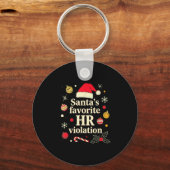 Vintage Sarcastic Retro Hr Violation Christmas Off Sleutelhanger (Voorkant)
