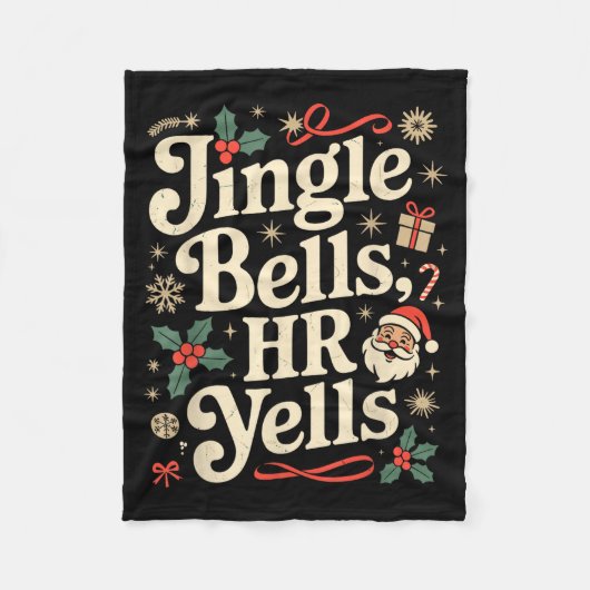 Vintage Sarcastische Retro Hr Overtreding Kerstmis Fleece Deken (Voorkant)