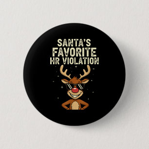 Vintage Sarcastische Retro Hr Overtreding Kerstmis Ronde Button 5,7 Cm