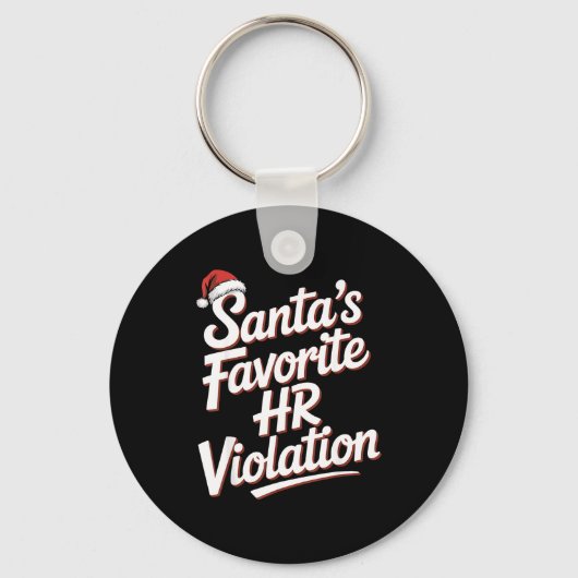 Vintage Sarcastische Retro Hr Overtreding Kerstmis Sleutelhanger (Voorkant)