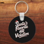 Vintage Sarcastische Retro Hr Overtreding Kerstmis Sleutelhanger (Voorkant)