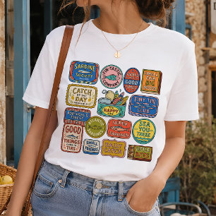 Vintage Sardineblik Collage Visser Core T-shirt