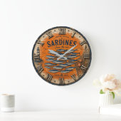 Vintage Sardines Coastal Nautical Kitchen Grote Klok (Huis)
