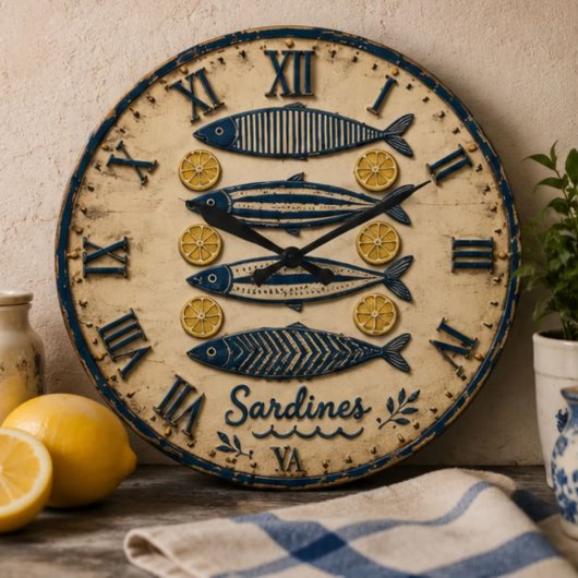 Vintage Sardines Grote Klok