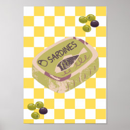 Vintage Sardines Muur Kunst Poster | Mediterraan 