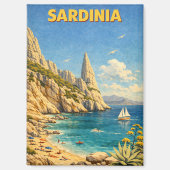 Vintage Sardinia Travel Cala Goloritzé Magneet (Voorkant)