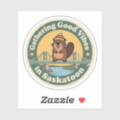 Vintage Saskatoon SK Goede Vibes Cadeau Sticker (Vel)