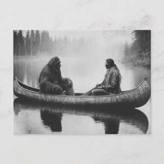 Vintage Sasquatch Bigfoot Inheemse Prentbrief Briefkaart
