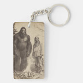 Vintage Sasquatch & Native American foto-acrylic  Sleutelhanger (achterkant)
