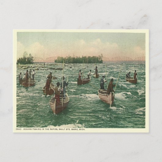 Vintage Sault Ste Marie Briefkaart (Voorkant)
