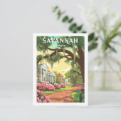 Vintage Savannah Georgia Briefkaart (Staand voorkant)