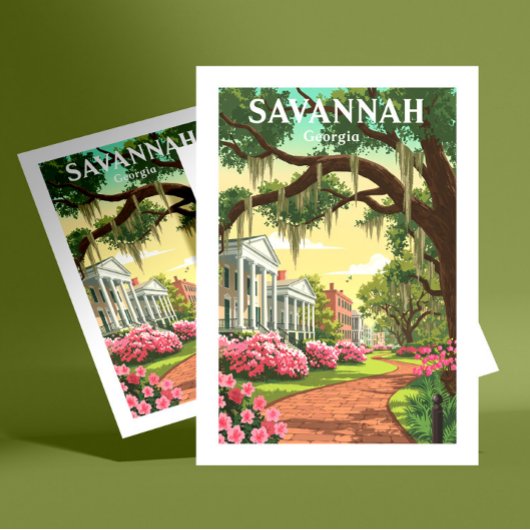 Vintage Savannah Georgia Briefkaart