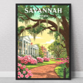 Vintage Savannah Georgia Poster