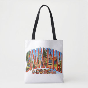 Vintage Savannah Georgia Schoudertas Tote Bag
