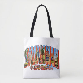 Vintage Savannah Georgia Shoulder Tote Bag