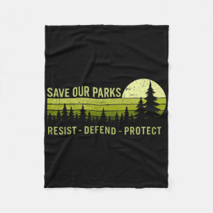 Vintage Save Our Parks Verzets Nationale Park Besc Fleece Deken