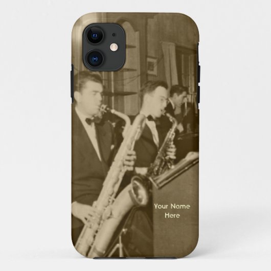 Vintage Saxofoon Big Band iPhone5 Hoesje (Achterkant)